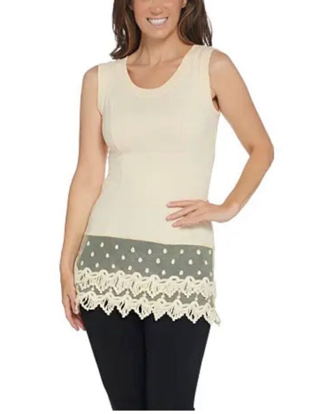 Kathleen Kirkwood Layering Tank with Velvet Lace Extender
